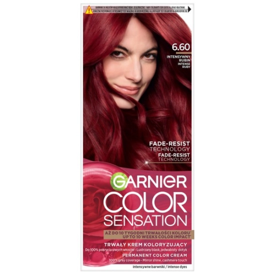 GARNIER Color Sensation Krem koloryzujący nr 6.60 - Intensywny Rubin 1op.