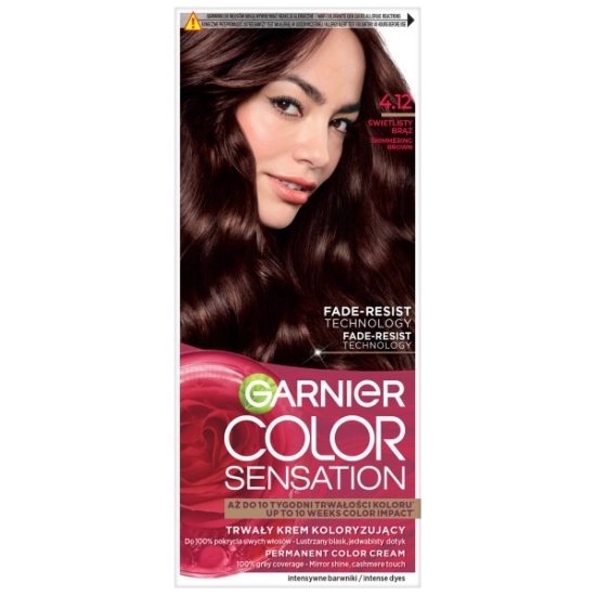 GARNIER Color Sensation Krem koloryzujący nr 4.12 - Świetlisty Brąz 1op.