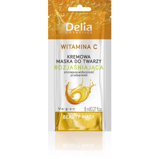 BEAUTY MASK - Maseczka d/twa - VITAMIN C - KREMOWA rozjaśn. saszetka  eurozawieszka 8ml k72