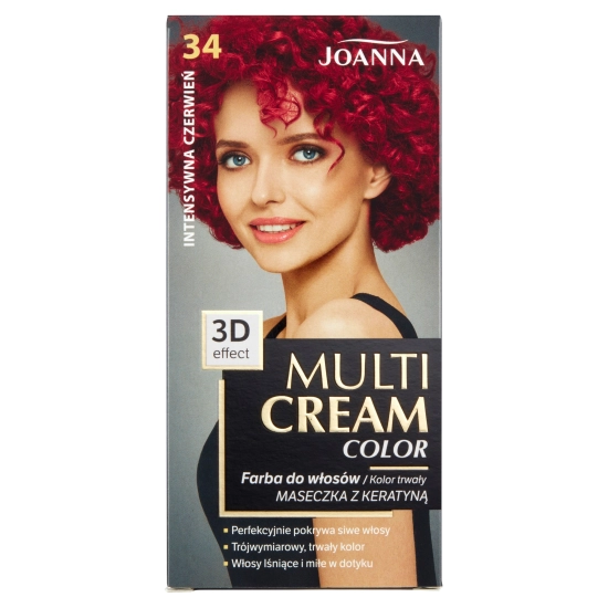 JOANNA MULTI CREAM Farba 34 Intensywna czerwień