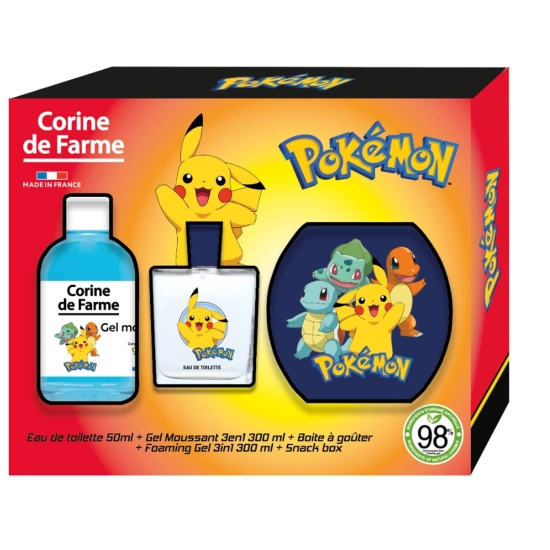CORINE DE FARME Disney Zestaw prezentowy Pokemon (woda toaletowa 30ml + Żel pieniący 3w1 300ml + Pudełko na przekąski)