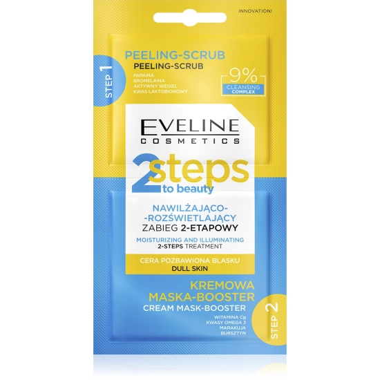 EVELINE 2Steps To Beauty Zabieg 2-etapowy nawilżająco rozświetlający 2x4 ml