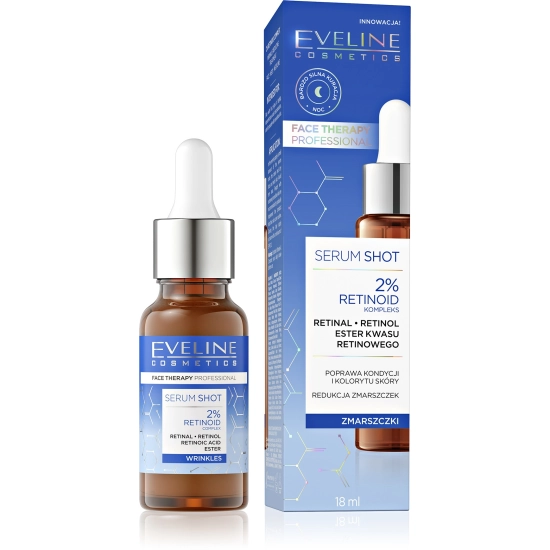 EVELINE Face Therapy Professional Serum Shot - kuracja redukująca zmarszczki 2% Retinoid  18 ml