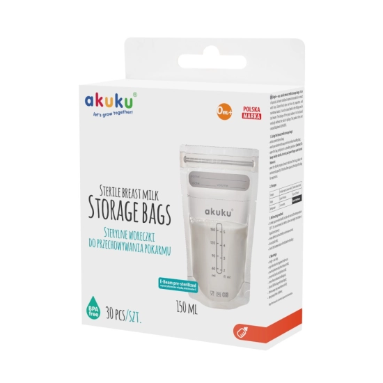 AKUKU Woreczki sterylne do przechowywania pokarmu (a0011) 150 ml 1 op. - 30 szt.
