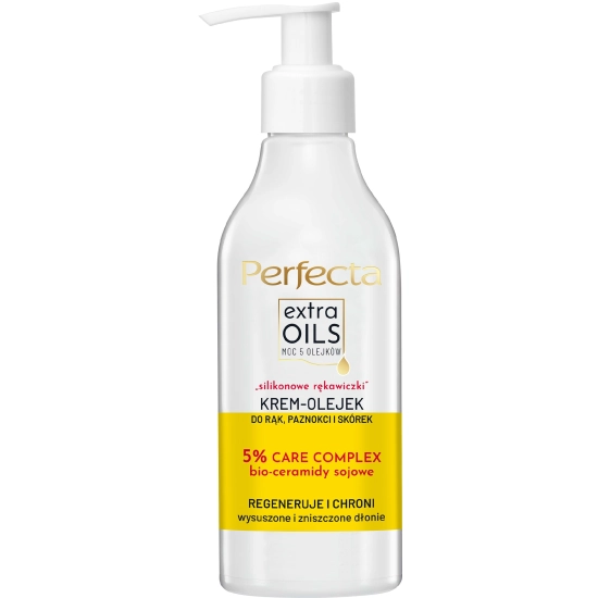 PERFECTA Extra Oils Krem-olejek do rąk,paznokci i skórek - Silikonowe Rękawiczki 195 ml