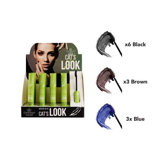 CONSTANCE CARROLL Zestaw Mascara 12xCat's 6xBlack+3xBlue+3xBrown