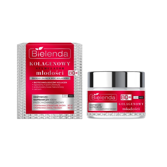 BIELENDA KOLAGENOWY SM Krem 80+ Odżyw-napraw dzień noc 50ml