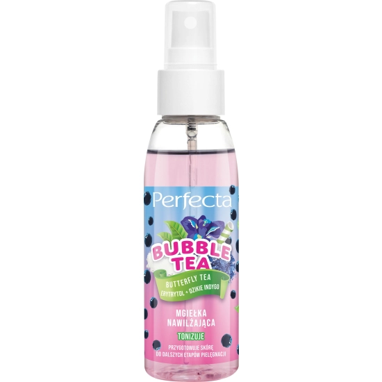 PERFECTA Bubble Tea Mgiełka nawilżająco-tonizująca Butterfly Tea, Erytrytol + Dzikie Indygo 100 ml