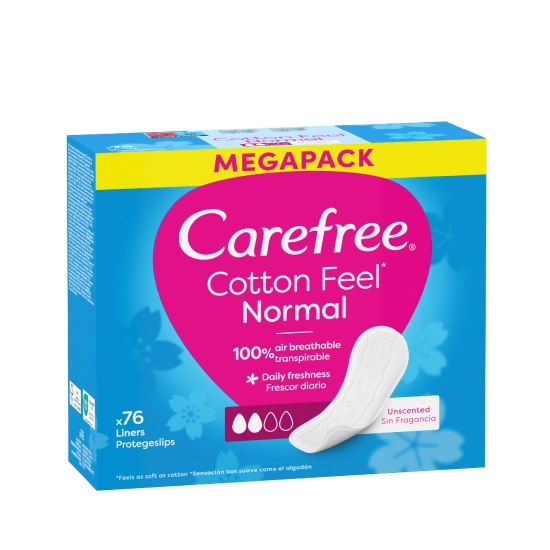 Higieniczne wkładki Carefree Cotton Feel - normal 76 szt. bezzapachowe