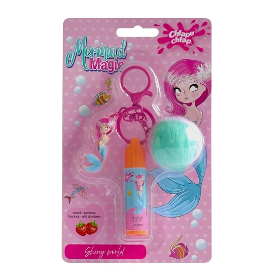 CHLAPU CHLAP Błyszczyk do ust z brelokiem Mermaid Magic - poziomka