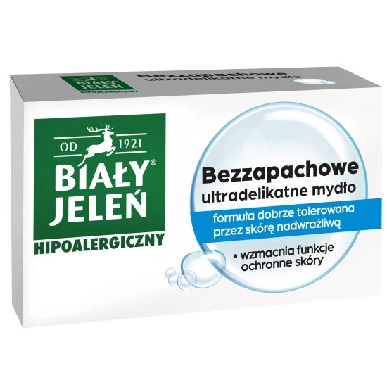 BIAŁY JELEŃ Mydło glicerynowe bezzapachowe hipoalergiczne - kostka 100 g