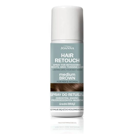 JOANNA Hair Retouch Spray do retuszu odrostów,siwizny i przerzedzonych włosów - Medium Brown 75 ml