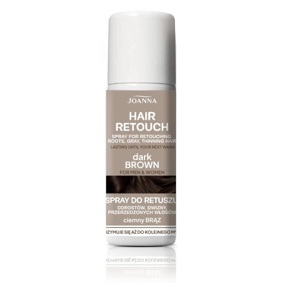 JOANNA Hair Retouch Spray do retuszu odrostów,siwizny i przerzedzonych włosów - Dark Brown 75 ml