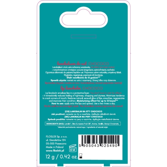 FLOSLEK Lanobalsam do ust Chococo 12 g