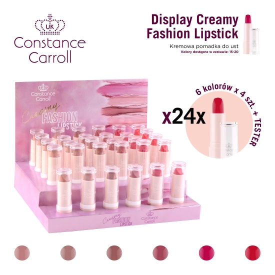CONSTANCE CARROLL Zestaw Cream Fashion Lipstick(15-20) 24+6 szt tester