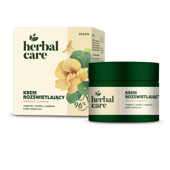 HERBAL CARE Vegan Krem rozświetlający z Witaminą C i Nasturcją dla każdej cery - na dzień i noc 50 ml