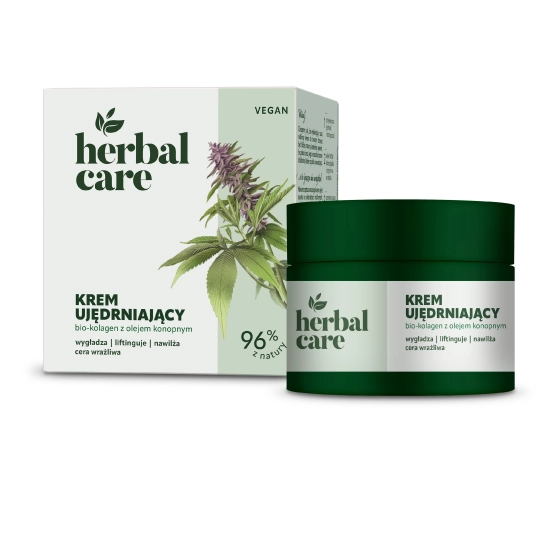 HERBAL CARE Vegan Krem ujędrniający z Bio-Kolagenem i Olejem Konopnym dla cery suchej i normalnej - na dzień i noc 50 ml