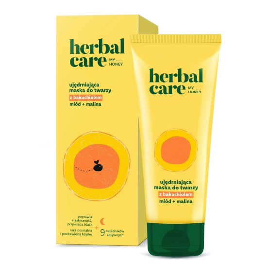 HERBAL CARE My Honey Ujędrniająca Maska do twarzy z bakuchiolem + miód i malina na noc - do cery normalnej i pozbawionej blasku 50 ml