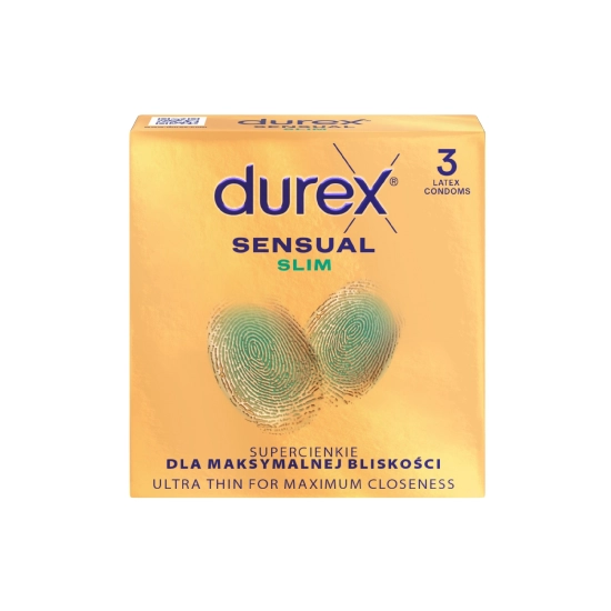 DUREX Sensual Slim Prezerwatywy supercienkie - zwężony kształt 1 op.-3 sztuki