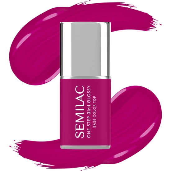 SEMILAC One Step Glossy 3in1 Lakier hybrydowy do paznokci S595 Bright Purple 7 ml