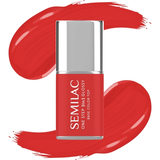SEMILAC One Step Glossy 3in1 Lakier hybrydowy do paznokci S530 Scarlet 7 ml
