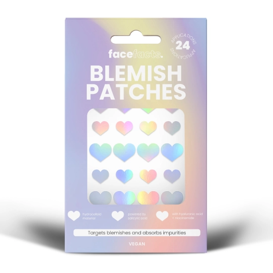 FACE FACTS Blemish Patches Plastry na wypryski - Holographic Hearts  1op.-24szt