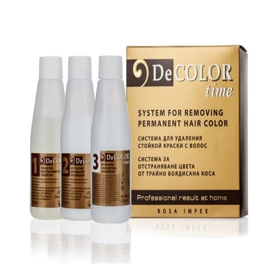 DECOLOR TIME Zmywacz do usuwania koloru z włosów - 3 x 110 ml (1 kpl.)