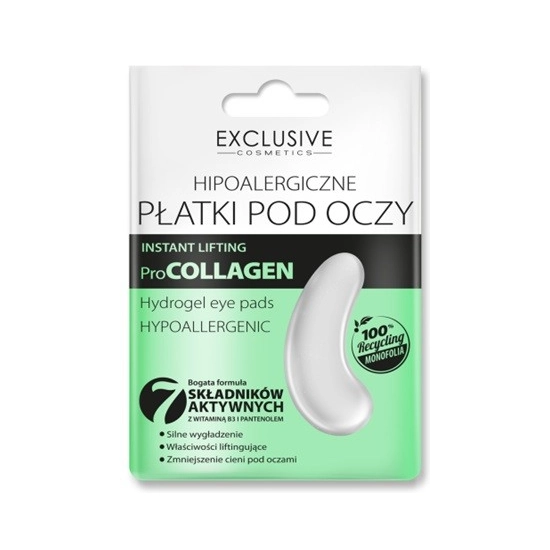 EXCLUSIVE COSMETICS Pro-collagen Płatki hipoalergiczne pod oczy Liftingujące 1 para