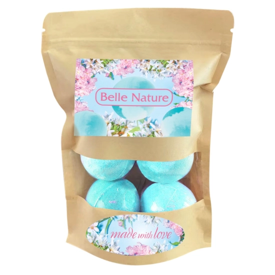 BELLE NATURE Musujące Kule do kąpieli - Wiosenny Jaśmin 1op.-(6x50g)