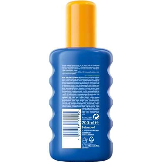 NIVEA SUN Protect & Moisture Balsam nawilżający do opalania w sprayu SPF30 200 ml