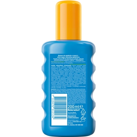 NIVEA SUN Protect & Bronze Balsam do opalania aktywujący naturalną opaleniznę w sprayu SPF30 200 ml