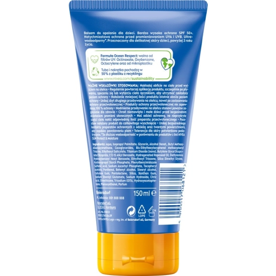 NIVEA SUN Kids Ultra Protect & Care Balsam ochronny do opalania dla dzieci SPF 50+ 150 ml