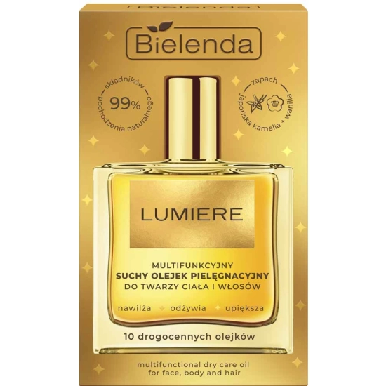 BIELENDA Lumiere Multifunkcyjny suchy olejek pielęgnacyjny do twarzy, ciała i włosów 50 ml