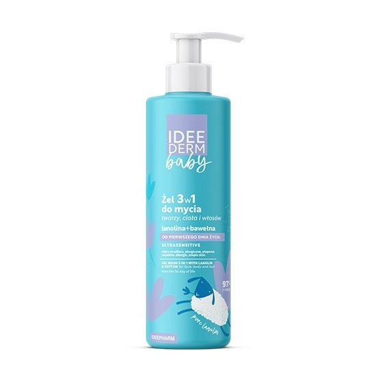 IDEE DERM Baby Żel 3w1 do mycia twarzy ciała i włosów 400 ml