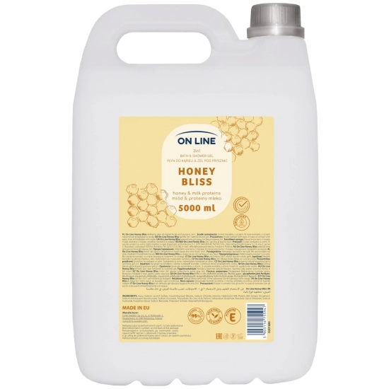 ON LINE 2w1 Płyn do kąpieli&Żel pod prysznic Miód&Proteiny mleka 5000 ml