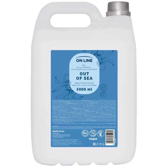 ON LINE 2w1 Płyn do kąpieli&Żel pod prysznic Algi&Sól z Morza Martwego 5000 ml
