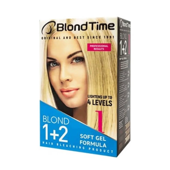 BLOND TIME 1 Rozjaśniacz do włosów do 4 tonów - Blond 1+2  120 ml