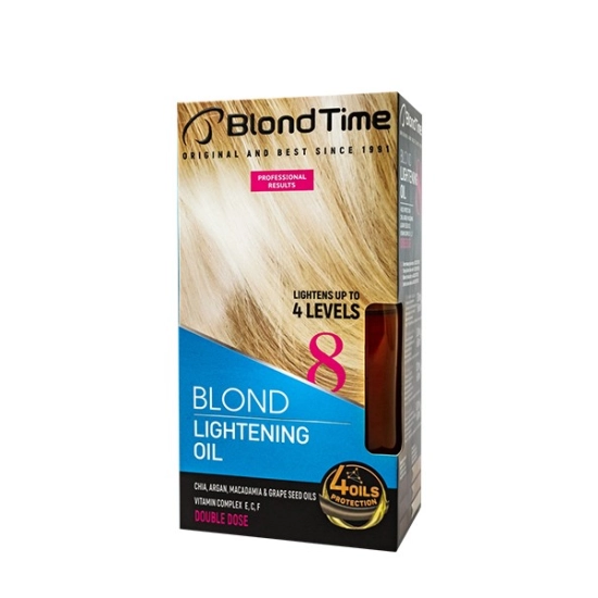 BLOND TIME 8 Olejek rozjaśniający do włosów (do 4 tonów) z witaminą E, C i F  180ml
