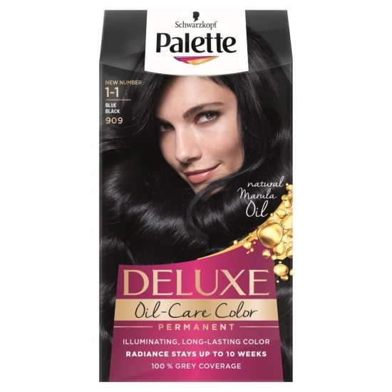 Palette Deluxe Farba do włosów permanentna nr 909 Granatowa Czerń  1op.