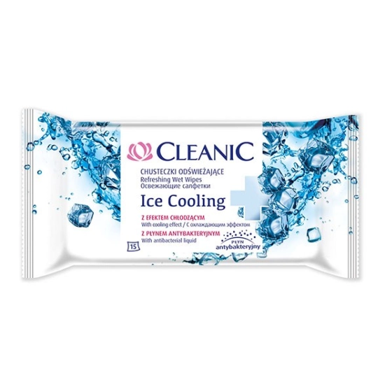 Cleanic Chusteczki odświeżające Ice Cooling  z płynem antybakteryjnym 1 op.-15szt