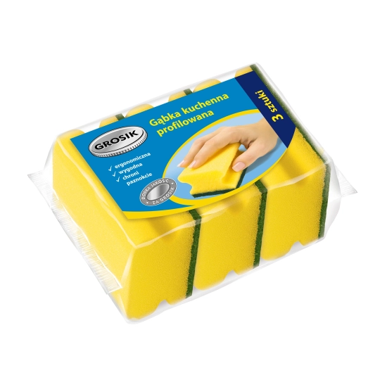 Sarantis Jan Niezbędny Grosik Gąbka kuchenna profilowana 3szt