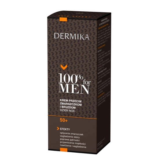 Dermika 100% for Men Krem 50+ przeciw zmarszczkom i bruzdom na dzień i noc  50ml