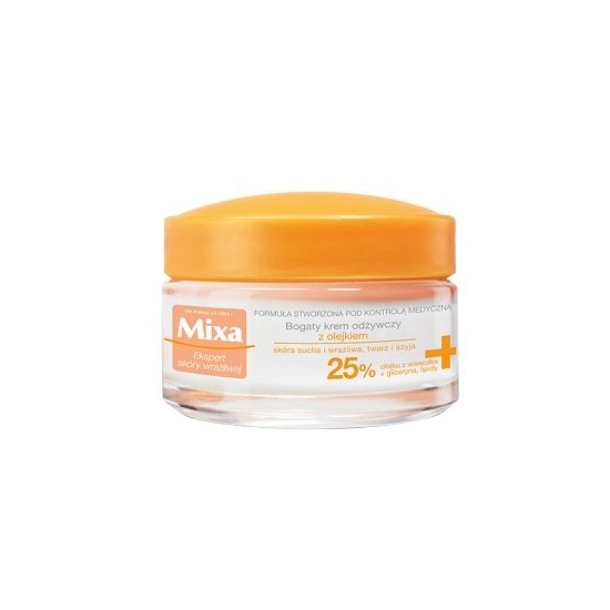 Mixa Krem odżywczy z olejkiem 25% do cery suchej i wrażliwej  50ml