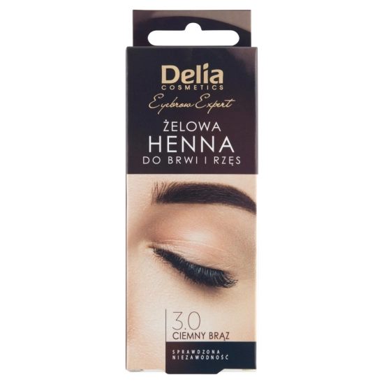 Delia Cosmetics Henna do brwi żelowa 3.0 ciemno brązowa  1op