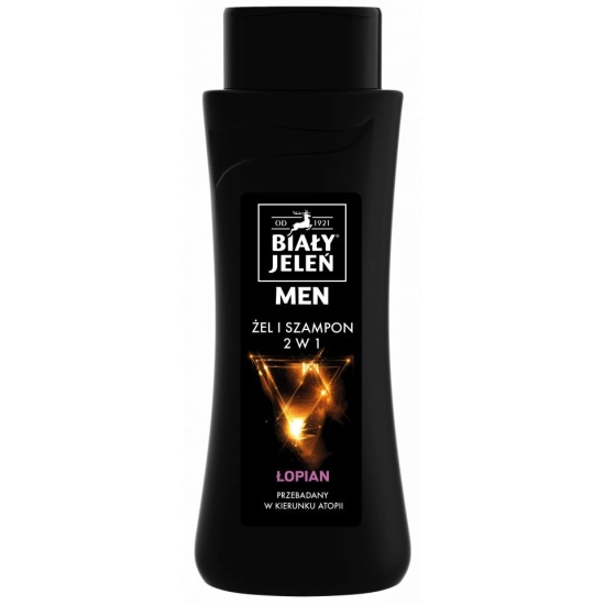Biały Jeleń for Men Szampon Żel hipoalergiczny 2w1 z łopianem  300ml