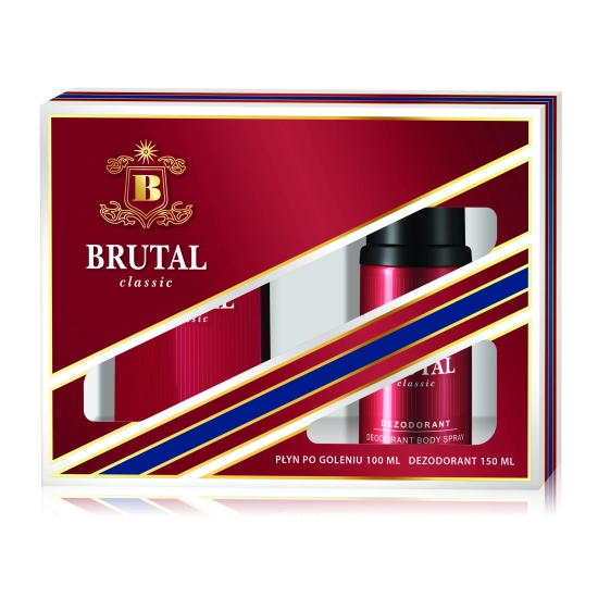 Brutal Classic Zestaw prezentowy (Płyn po goleniu 100ml + Dezodorant spray 150ml)