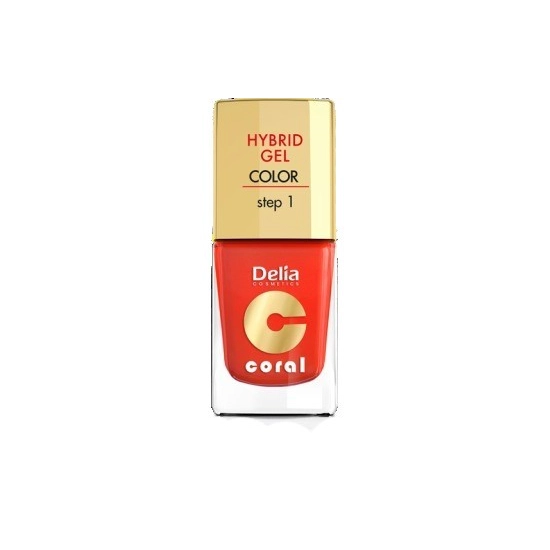 Delia Cosmetics Coral Hybrid Gel Emalia do paznokci nr 14 pomarańczowa czerwień 11ml