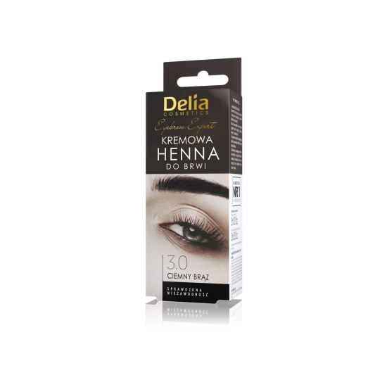 Delia Cosmetics Henna do brwi kremowa nr 3.0 Ciemny Brąz  1op.
