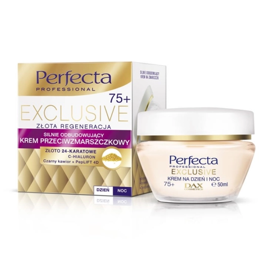 Dax Perfecta Exclusive 75+ Krem przeciwzmarszczkowy silnie odbudowujący na dzień i noc  50ml
