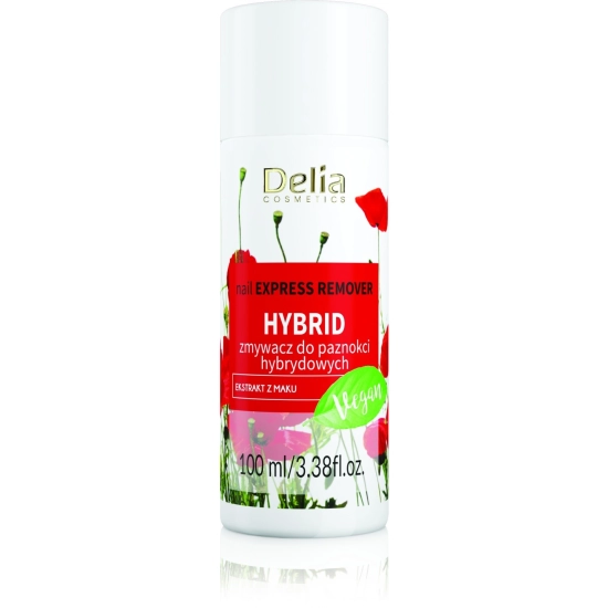 Delia Cosmetics Zmywacz do lakieru hybrydowego acetonowy 100ml